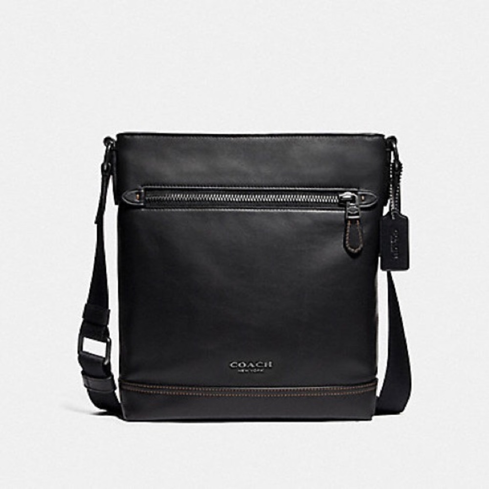 NEW ‼️ COACH MEN GRAHAM FLAT CROSSBODY BLACK